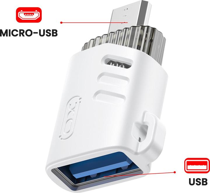Produktbild xO Adapter NB256C OTG USB - microUSB weiss (USB, Micro USB)