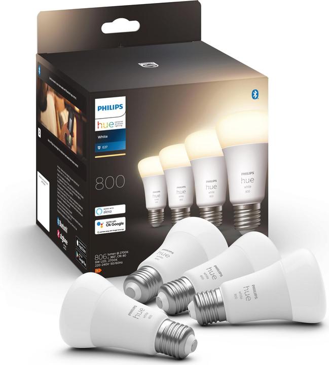 Productafbeelding Philips Hue Tint wit (E27, 9 W, 806 lm, 4 x, F)
