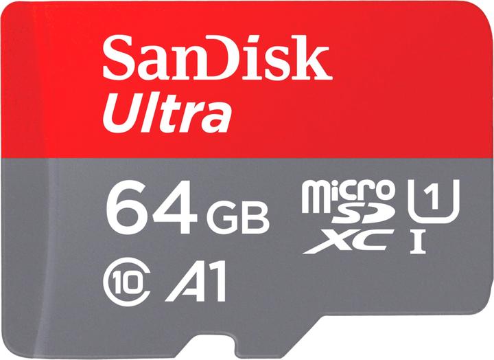 Actual product image SanDisk Ultra microSD A1 (64 GB, microSDXC, U1, UHS-I)
