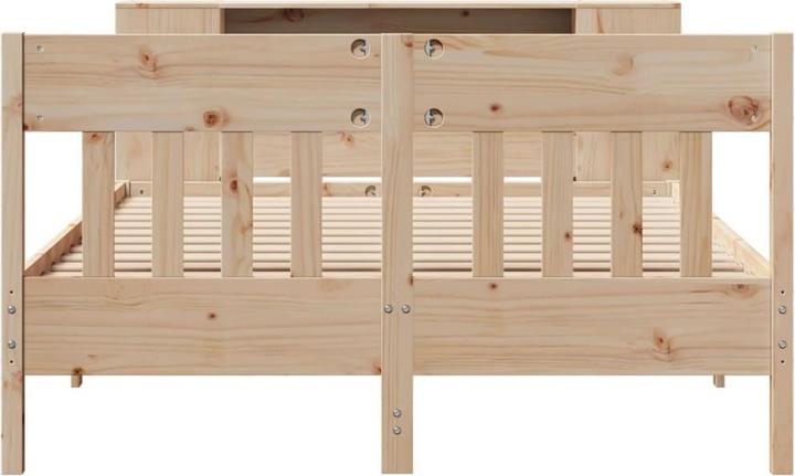 Actual product image VidaXL Solid wood bed Wooden bed Bed with shelf without mattress 160x200cm pine (160 x 200 cm)