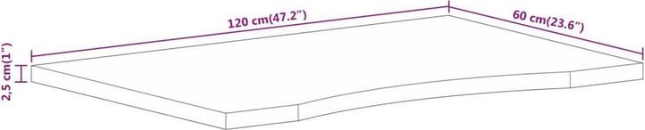 Immagine prodotto VidaXL Piano della scrivania Piano del tavolo Piano in legno con incavo Legno massiccio Mango (120 x 60 x 2,5 cm)
