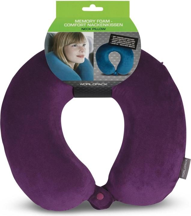 Worldpack Nackenkissen Memory Foam violett (Kopf- & Nackenkissen)