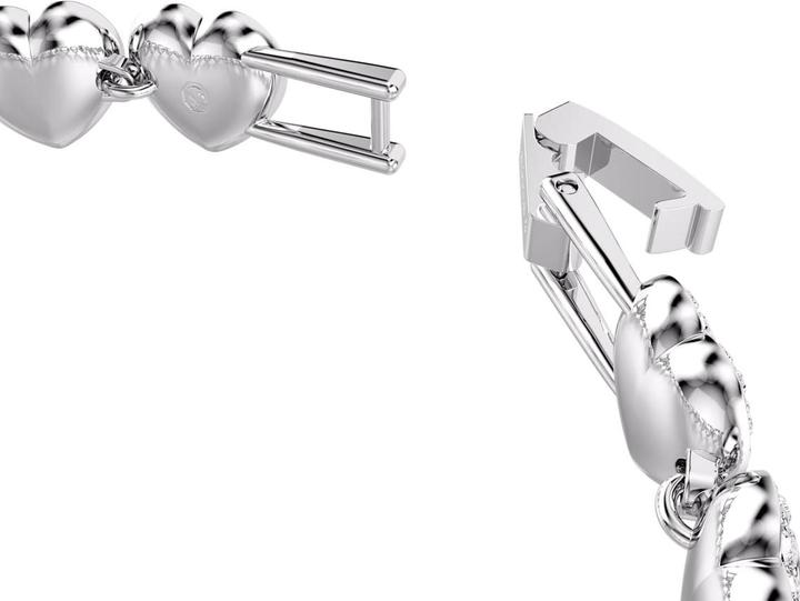 Actual product image Swarovski x Ariana Grande Tennis Armband Verschiedene Schliffe Herz Weiss Rhodiniert (22 cm, Swarovski Metal)