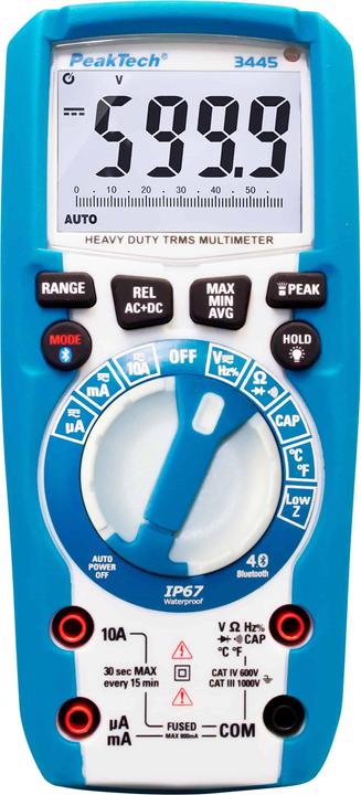 Immagine prodotto Peaktech P 3445 Multimetro digitale a vero RMS (CAT III 1000V, CAT IV 600V)