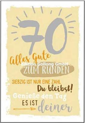 Produktbild Edition Gollong Geburtstagskarte Zahlengeburtstag 70 (1 Stk.)