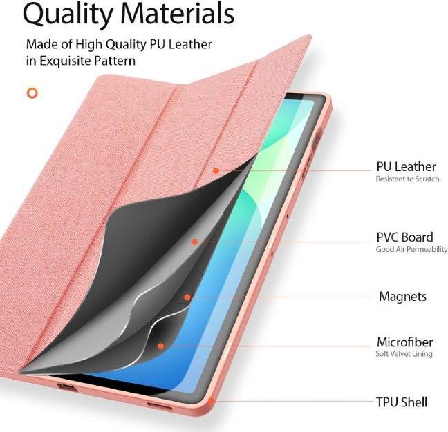 Actual product image Samsung Galaxy Tab S10 FE Plus - Ducis Domo Series, aufstellbares Flip-Etui, Pink (Samsung Galaxy Tab S10 FE+)