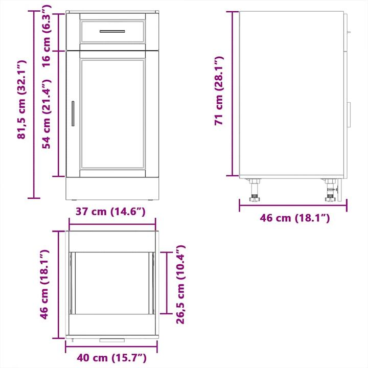 Actual product image VidaXL Lyman (40 x 46 x 81.5 cm)