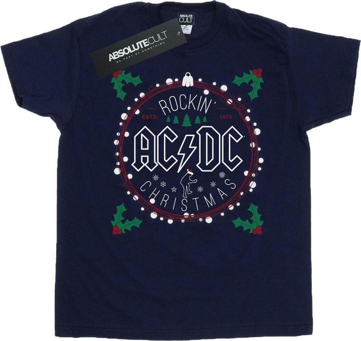 AC/DC Weihnachten Kreis Baumwolle Boyfriend TShirt