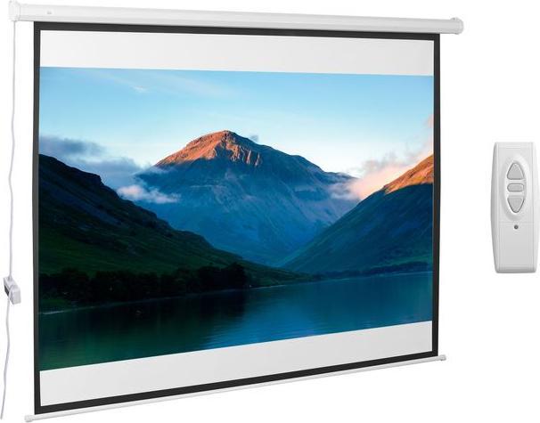 Immagine prodotto Swisshandel24 Schermo proiettore 4:3 elettrico 203x152cm con telecomando, per home cinema e presentazioni bianco (96.85", 4:3)