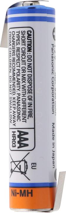 Actual product image Panasonic Akku BK-4HGAE Micro AAA HR-4U NiMH Akku mit Lötfahne Z-Form (1 pcs., AAA, 1000 mAh)