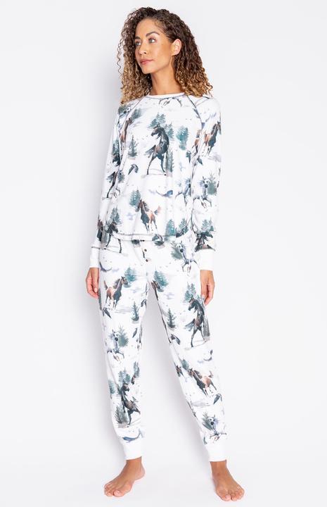 Actual product image Pj Salvage Pyjama bottom white/small patterned (36)