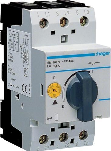 Produktbild Hager Motorschutzschalter 3P 0,75kW 1,6-2,5A (MM507N)
