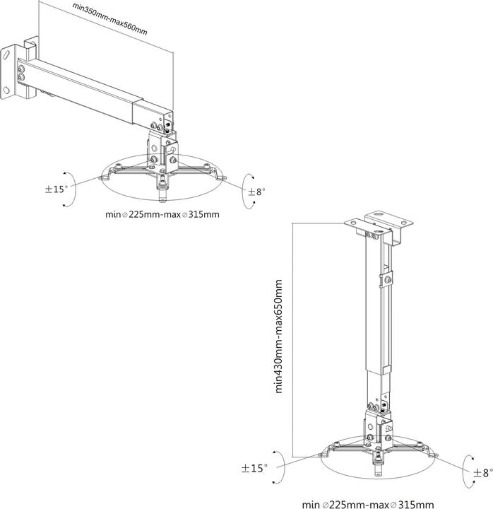 Immagine prodotto PureMounts Supporto per proiettore Spider 40W (Soffitto)