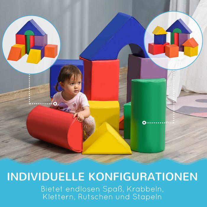 Produktbild Swisshandel24 11-tlg. Softbausteine, Schaumstoffbausteine, Bausteinset zum Toben, Klettern, weiche Riesenbausteine