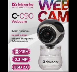 Actual product image Defender IronKey C-090 webcam 0.3 MP USB 2.0 Black - Webcam (0.30 Mpx)