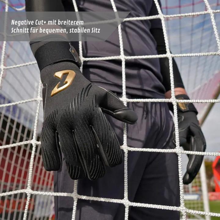 Produktbild Catch & Keep Fussballhandschuhe Invictus Black Gold Gr. 7 Torwart Goalie Handschuhe (7)