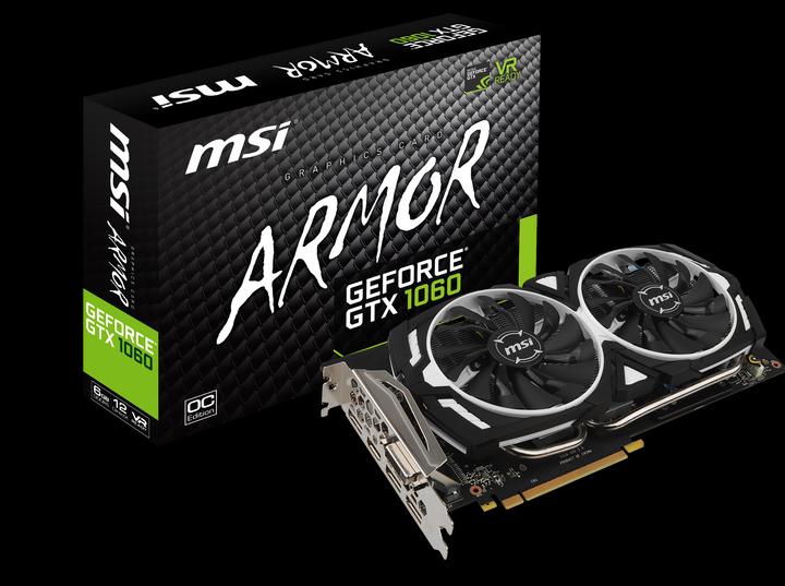 Actual product image MSI GeForce GTX 1060 ARMOR OCV1 (6 GB)