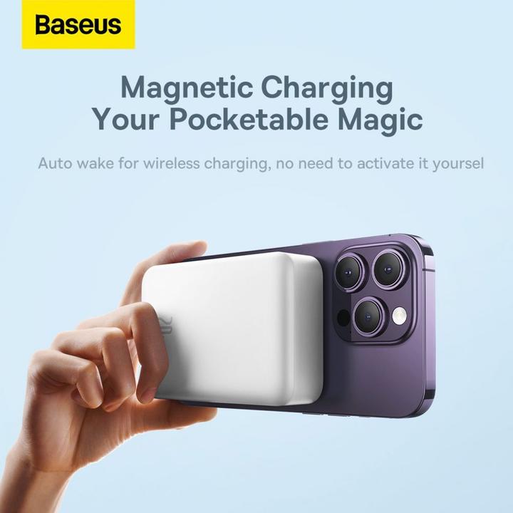 Productafbeelding Baseus Powerbank Magnetic Mini 20000mAh 20W (wit) (20000 mAh, 20 W, 74 Wh)