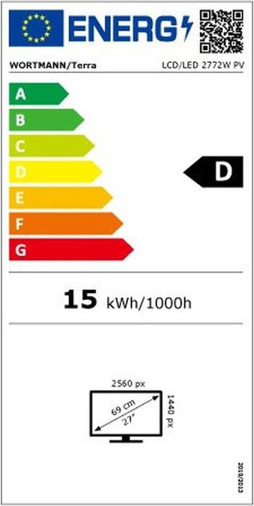 Energie-Label Wortmann TERRA LCD/LED 2772W PV (2560 x 1440 Pixel, 27")