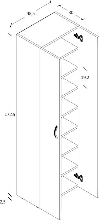 Produktbild VCM XXL Holz Grosser Schuhschrank Schuhkommode Schuhregal Stiefel Gross Ulas 8 Fächer (70 x 40 x 184 cm)