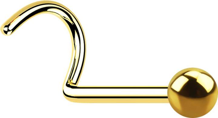 Actual product image Acha Direct Nasenstecker gebogen vergoldet mit Kugel (Titanium G23, without brass)