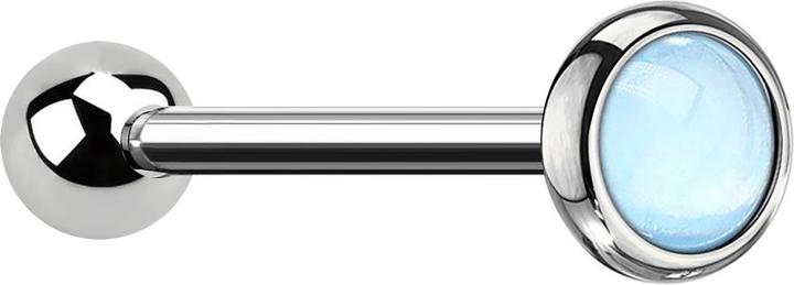 Star Piercing Micro Barbell silber mit Epoxidstein blau (ohne Messing, Chirurgenstahl 316L)