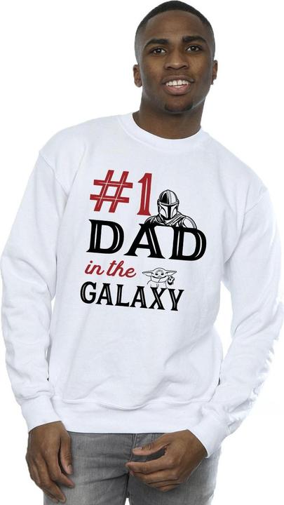Actual product image Star Wars Mens Mandalorian Number One Dad Sweatshirt (L)