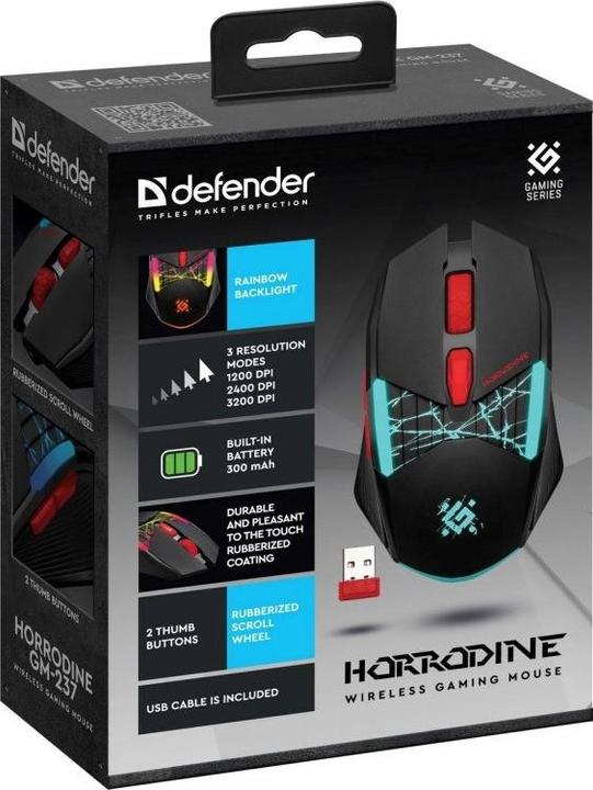 Actual product image Defender MYSZ GM-237 HORRODINE RF 3200dpi 6P CZARNA (Wireless)