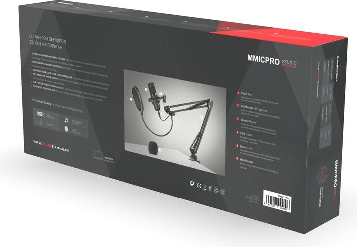 Image du produit Mars Gaming Microphone MMicPro avec bras de montage (Noir)