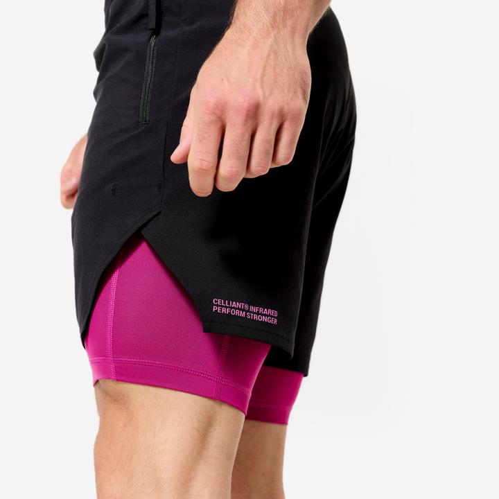 Actual product image Domyos Shorts Herren Performance atmungsaktiv leicht Celliant - schwarz/violett (XXL)