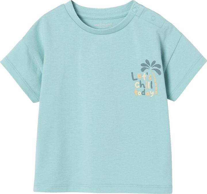 Vertbaudet Bio-Kollektion: Baby T-Shirt mit Print hinten und Verschluss an der Schulter