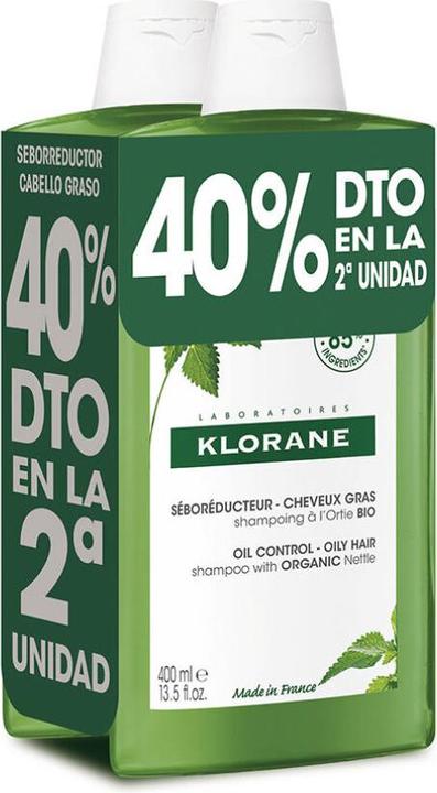Actual product image Klorane champu ortiga 2x400ml ba (800 ml, Liquid shampoo)