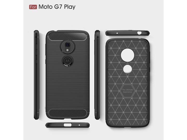 Produktbild Screenguard Motorola Moto G7 Play Hülle Carbon Brushed Soft TPU (Motorola Moto G7 Play)
