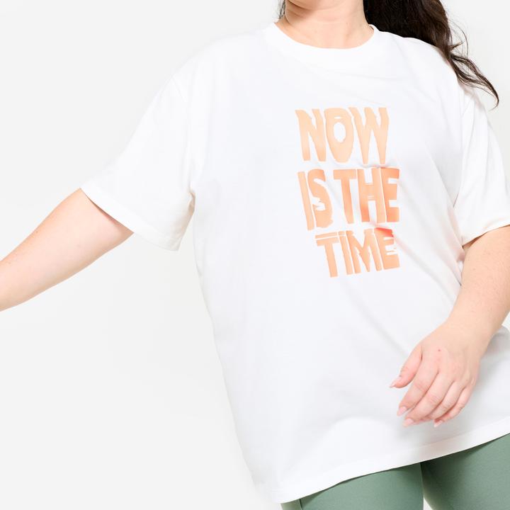 Image du produit Domyos T-shirt oversize femme, blanc coton (XXL)