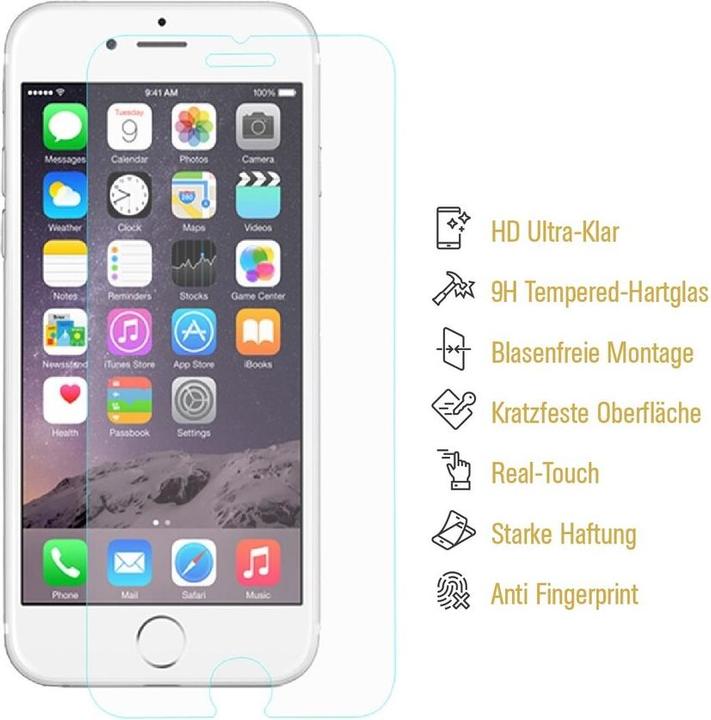 Produktbild Protectorking 4x 3D A++ echtes Tempered 9H Panzerhartglas KLAR (4 Stück, Apple iPhone SE (2nd Gen))