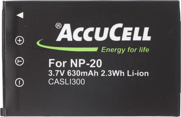 Produktbild AccuCell Akku passend für Casio NP-20 Akkuty Casio Exilim EX-M1, EX-M2, Casio NP20, Sony NP-20DBA