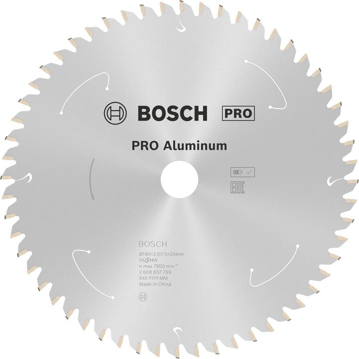 Actual product image Bosch Professional Zubehör PRO Aluminium cordless circular saw blade, 190 x 2 x 20 mm