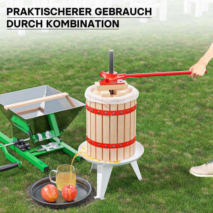 Immagine prodotto Wiltec Pressoir a frutta 6l Sac pressoir incluso e Broyeur a frutta 7l per la preparazione del caffè. (Spina UE)