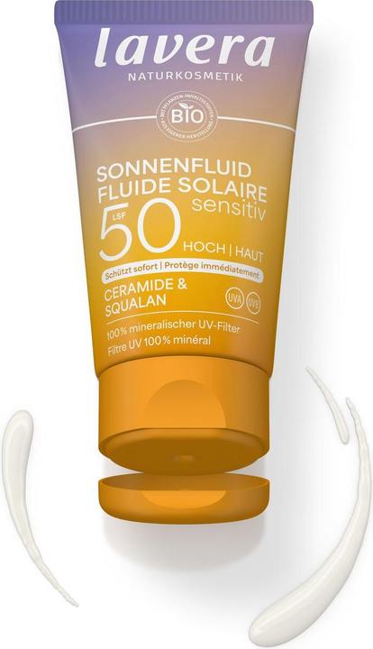 Actual product image Lavera Sonnenfluid sensitiv LSF50 Tube 40 ml (Suntan cream, SPF 50, 40 ml)