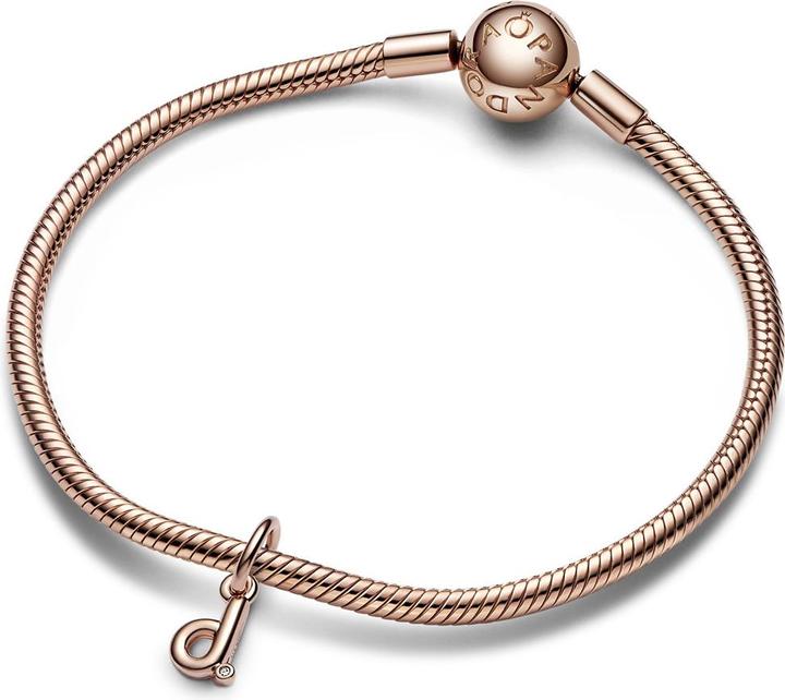Actual product image Pandora Letter d Handwriting Charm (Metal, rose gold-plated)