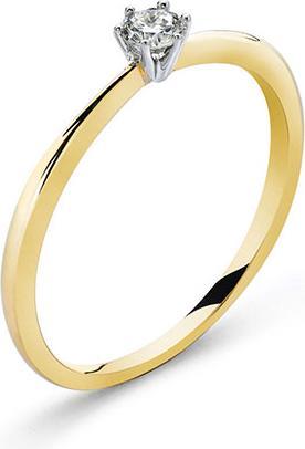 Natsumi Schmuck Diamantring Gelbgold 18K/750 0.10 ct H si (53, 750/18 K Gold)