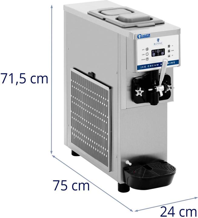 Produktbild Royal Catering Softeismaschine 13 l/h 800 W LED Edelstahl Frozen Joghurt Maschine Gastro