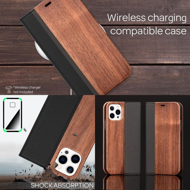 Produktbild Nalia Echt Holz Flipcase (Apple iPhone 13 Pro)