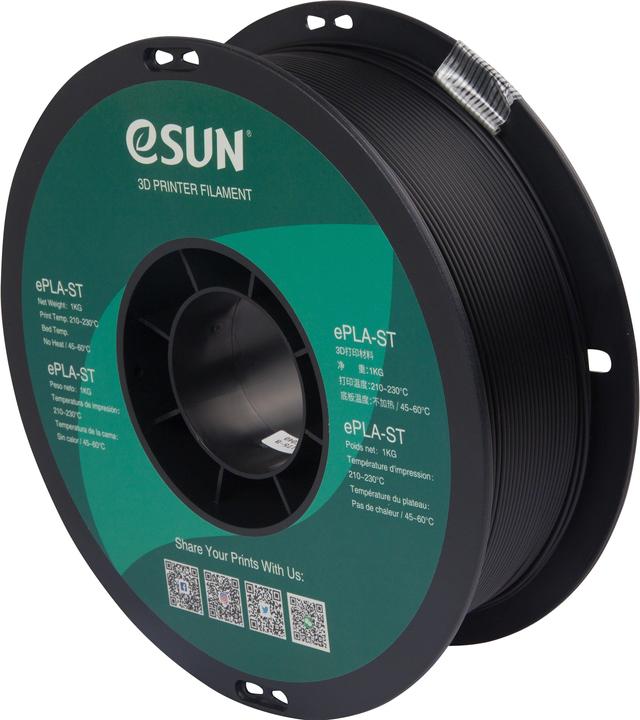 Produktbild eSUN ePLA-ST 1,75mm Black 1kg 3D Filament (PLA, 1.75 mm, 1000 g, Schwarz)
