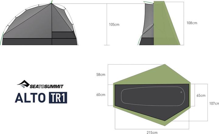 Actual product image Sea To Summit Alto TR1 (Dome tent, 1.11 kg, 1 person)
