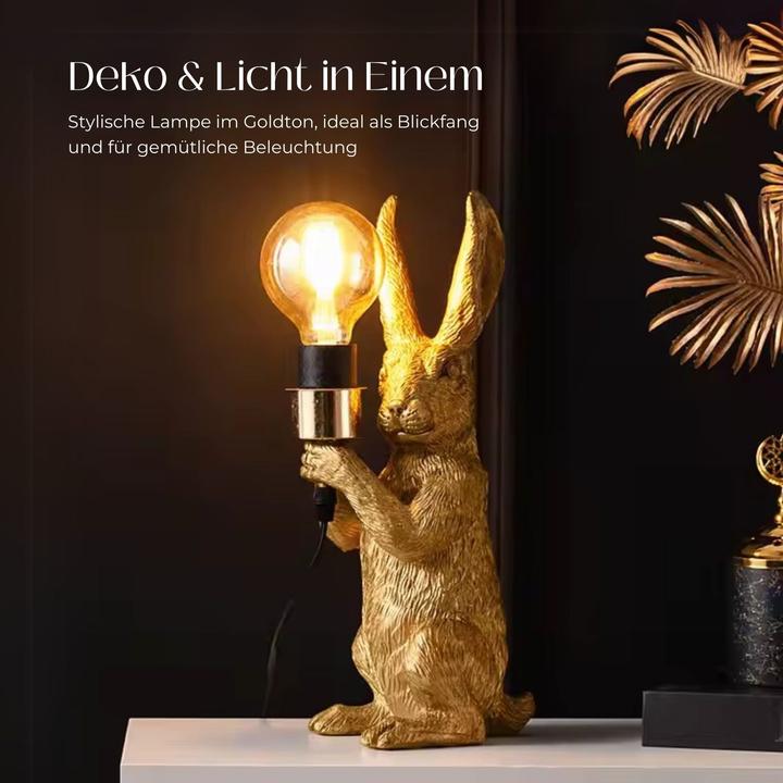 Actual product image Hermex Hasenlampe Nachttischlampe Tiermotiv-Beleuchtung Hasen-Dekoleuchte (E27)