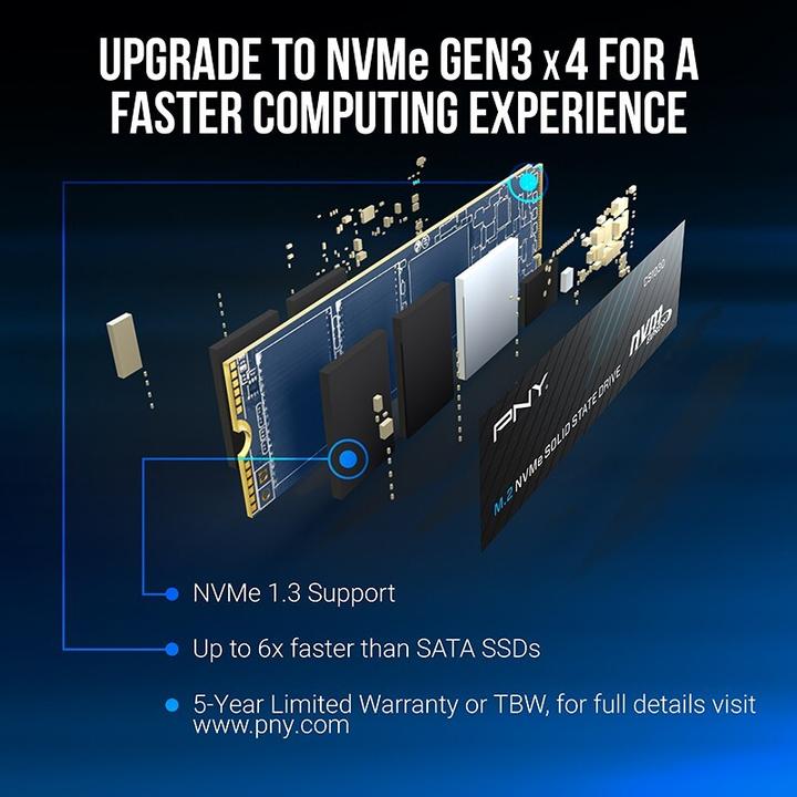 Produktbild PNY CS1030 M.2 NVMe PCIe Gen3 x4 2TB (2000 GB, M.2 2280)