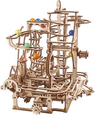 Actual product image Ugears 70177 - Model kit marble run with spiral lift, 266 components, 3D wooden puzzle