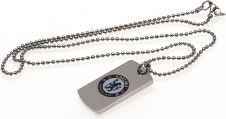 Chelsea FC farbiges Wappen Dog Tag und Kette (100% Stahl)