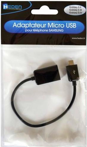 Produktbild Adaptateur micro-USB OTG Heden micro USB 11pin - USB OTG longueur du cable :20cm (0.20 m)